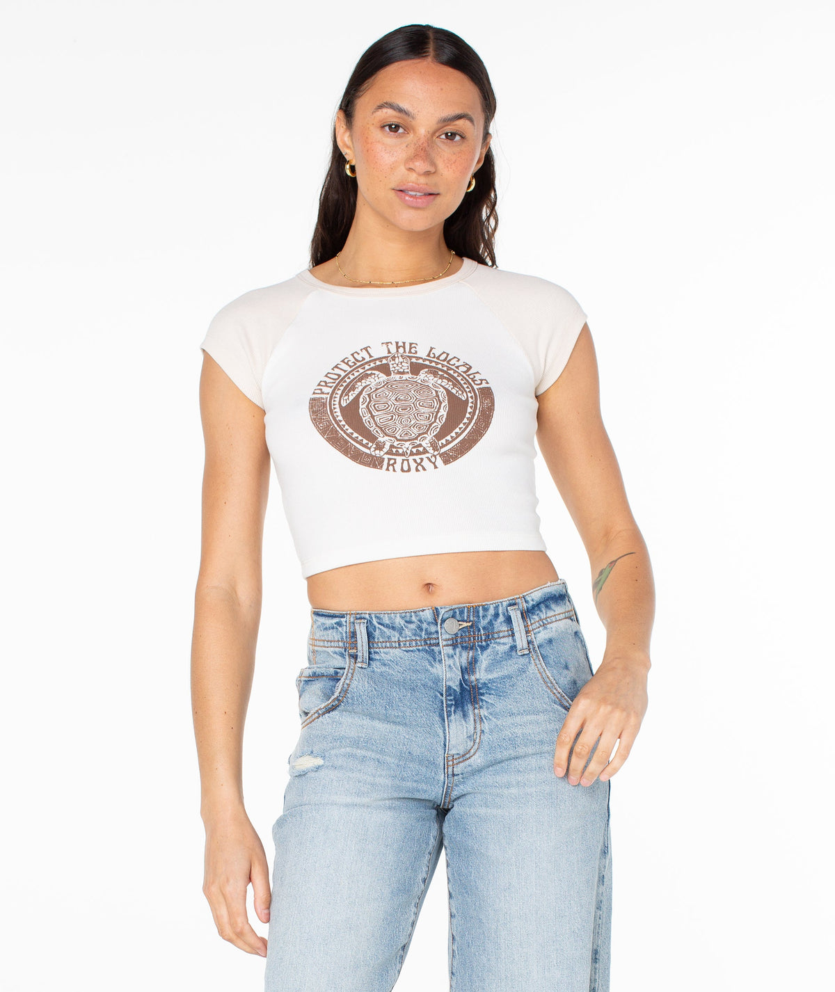 Protect The Locals Cropped Baby Tee - ROXY