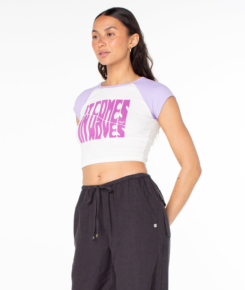 Comes In Waves Cropped Baby Tee