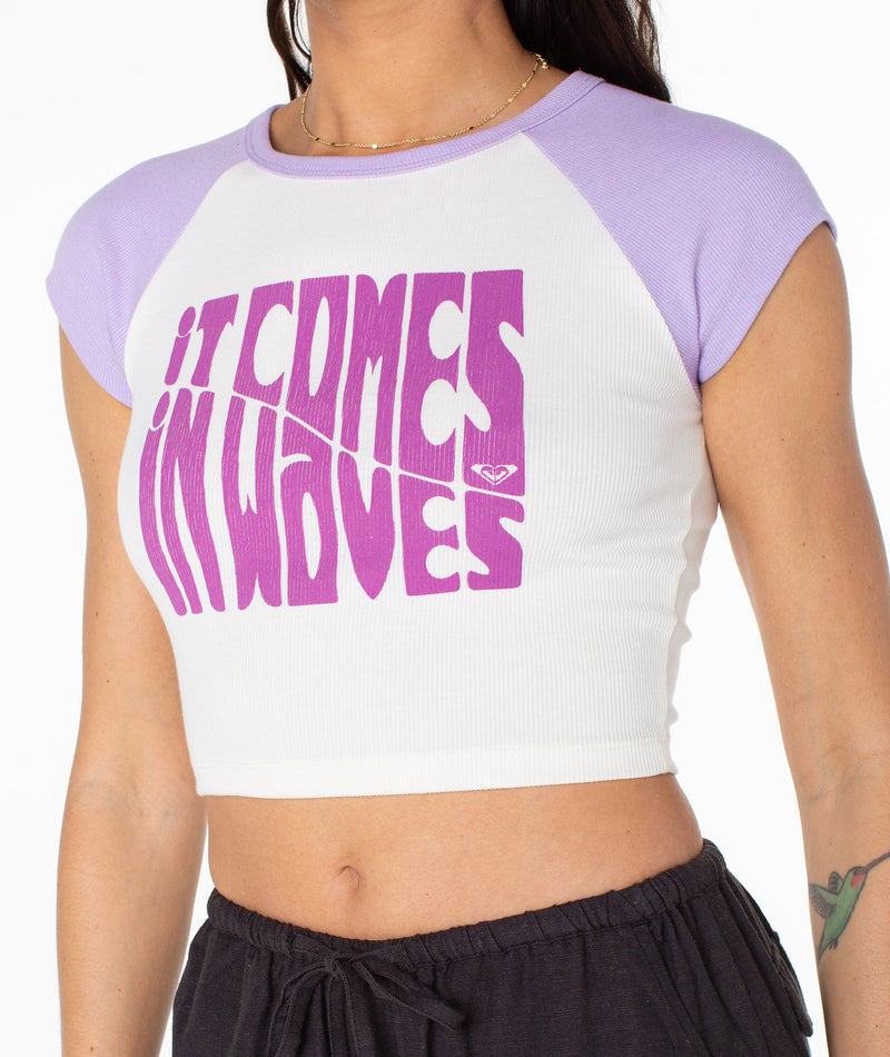 Comes In Waves Cropped Baby Tee