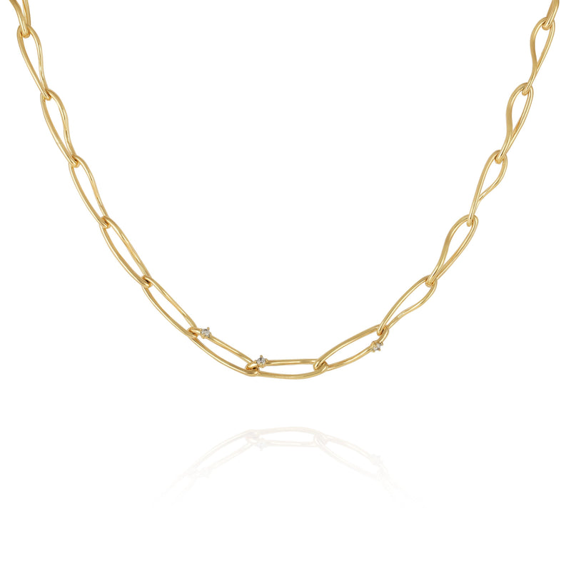 Goldtone Twisted Link Chain Necklace