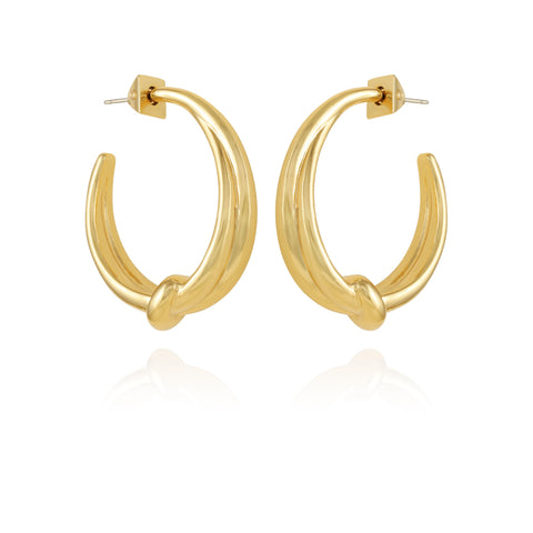 Goldtone Open Knotted Hoop Earrings - Vince Camuto