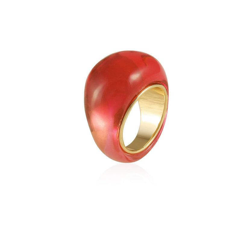 Goldtone Mixed Red Cocktail Ring - Vince Camuto