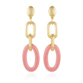 Goldtone Pink Candy Interlocking Drop Earrings - Vince Camuto
