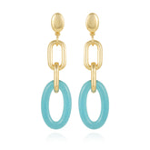 Goldtone Blue Candy Interlocking Drop Earrings - Vince Camuto