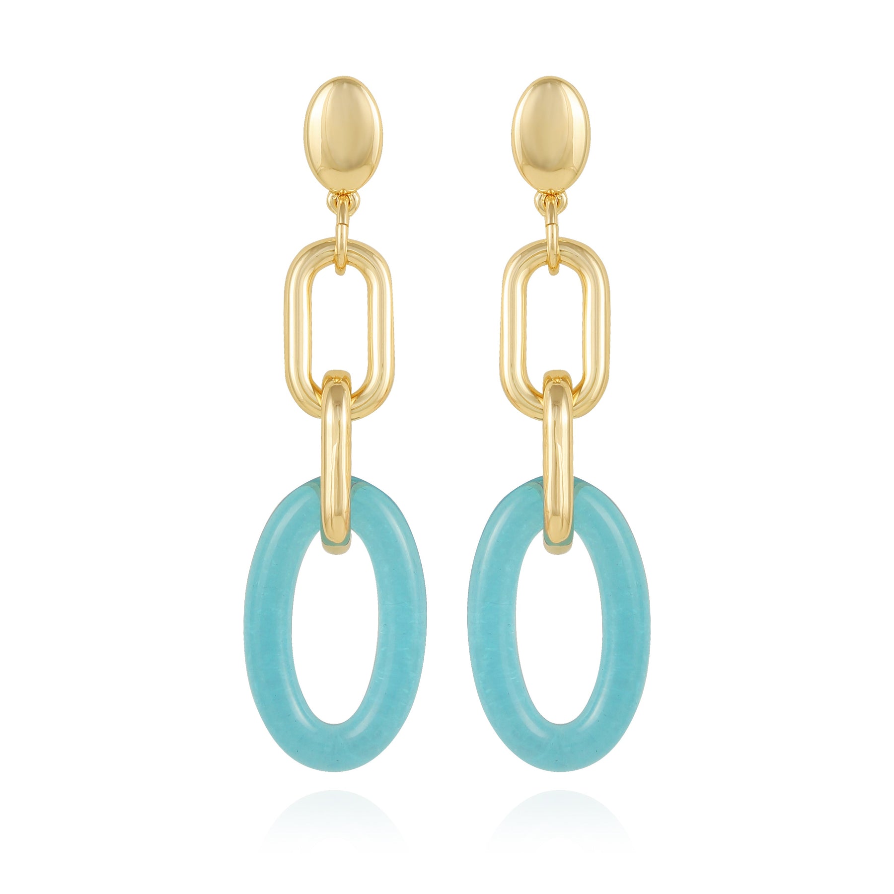 Goldtone Blue Candy Interlocking Drop Earrings - Vince Camuto