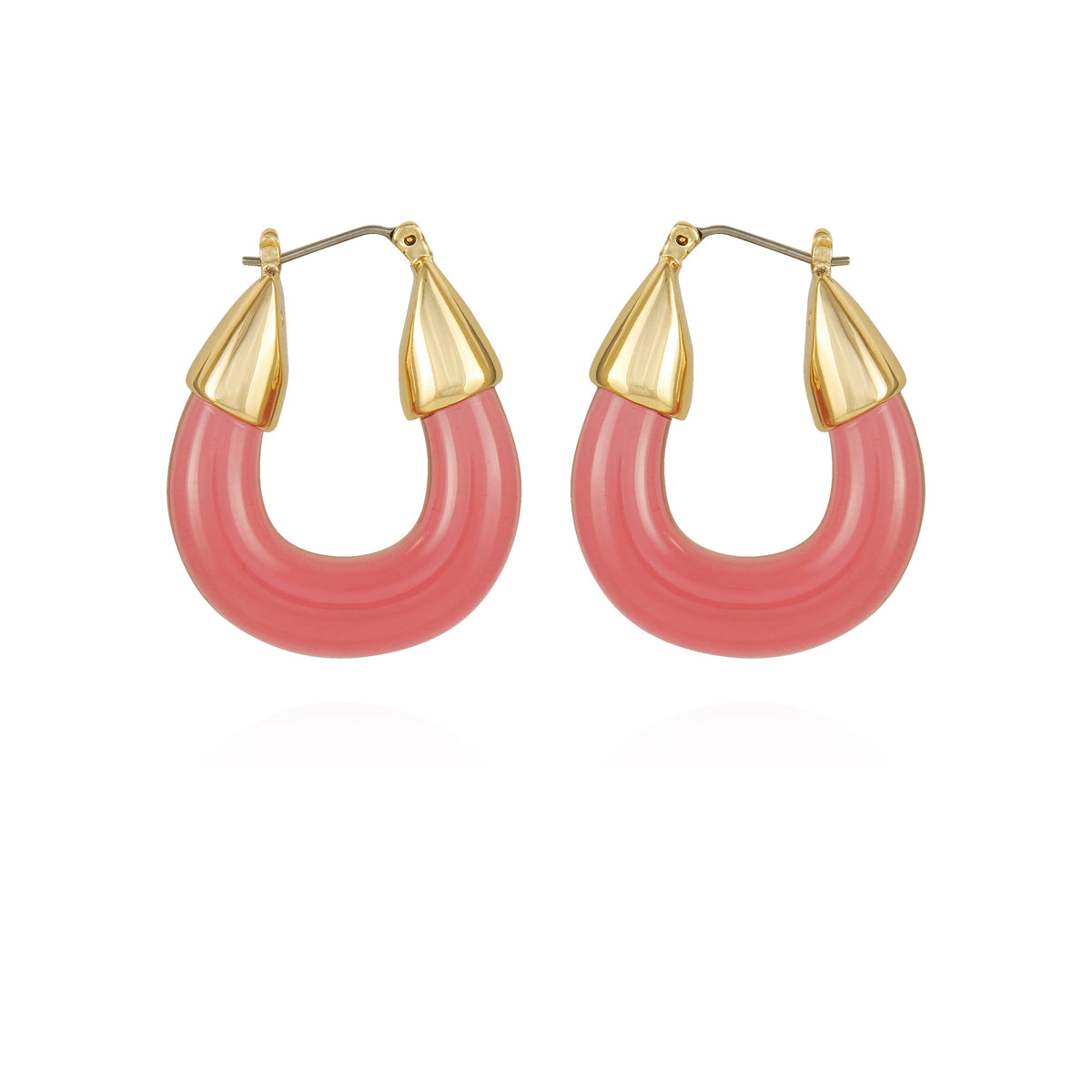 Goldtone Pink Candy Hoop Earrings - Vince Camuto