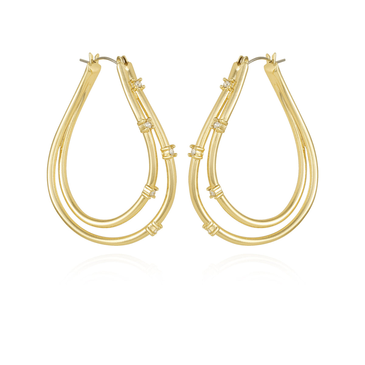 Goldtone Double Oval Hoop Earrings - Vince Camuto