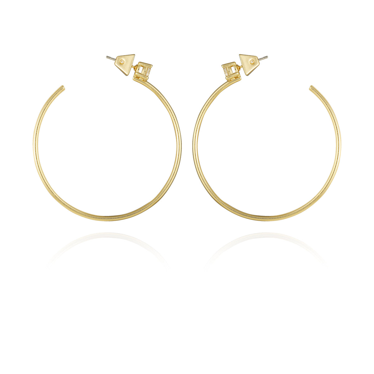 Goldtone Cubic Zirconia Open Hoop Earrings - Vince Camuto
