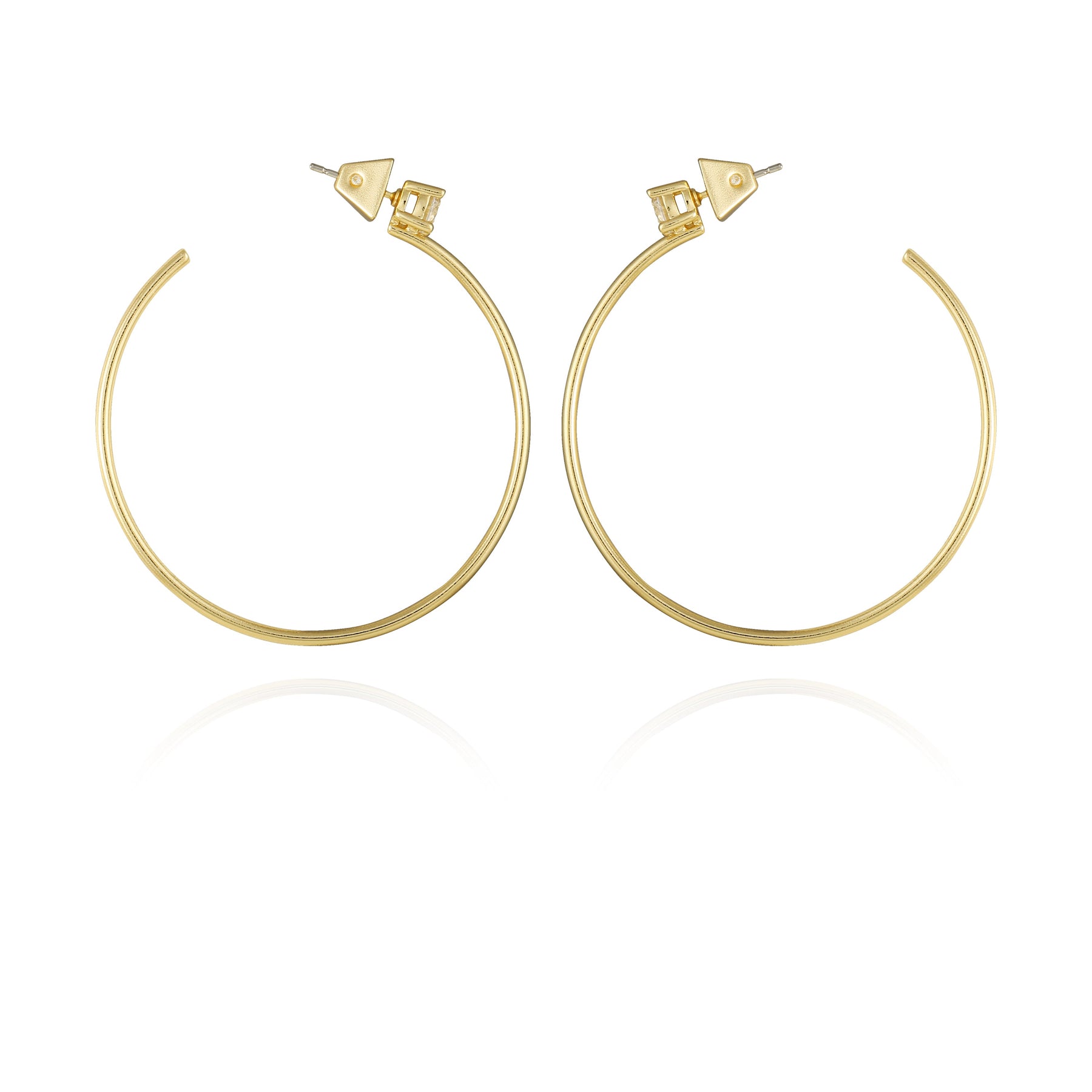 Goldtone Cubic Zirconia Open Hoop Earrings - Vince Camuto