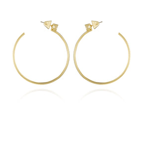 Goldtone Cubic Zirconia Open Hoop Earrings - Vince Camuto
