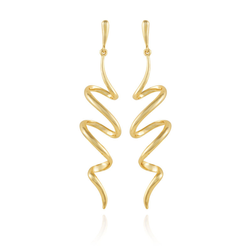 Goldtone Spiral Corkscrew Earrings