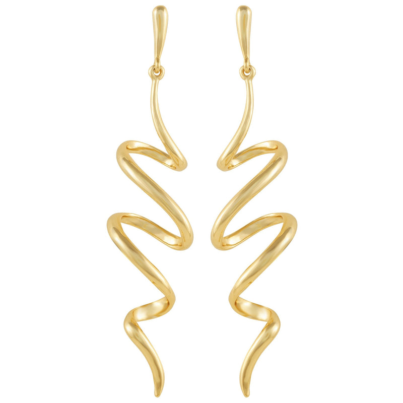 Goldtone Spiral Corkscrew Earrings