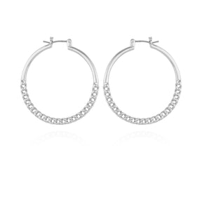 Silvertone Chain Link Hoop Earrings - Vince Camuto