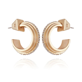 14K Goldtone Crystal Huggie Hoop Earring - Vince Camuto