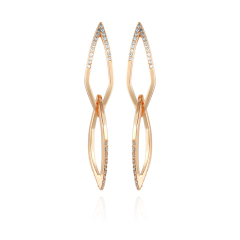 14K Goldtone Crystal Stone Link Drop Earring - Vince Camuto