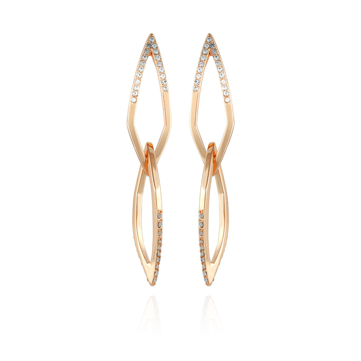 14K Goldtone Crystal Stone Link Drop Earring - Vince Camuto