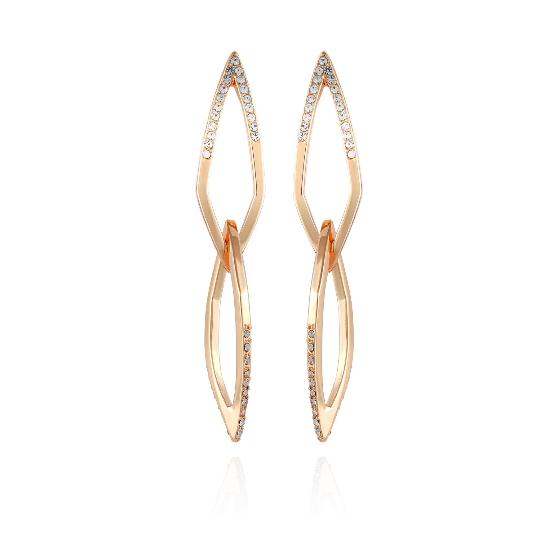 14K Goldtone Crystal Stone Link Drop Earring - Vince Camuto