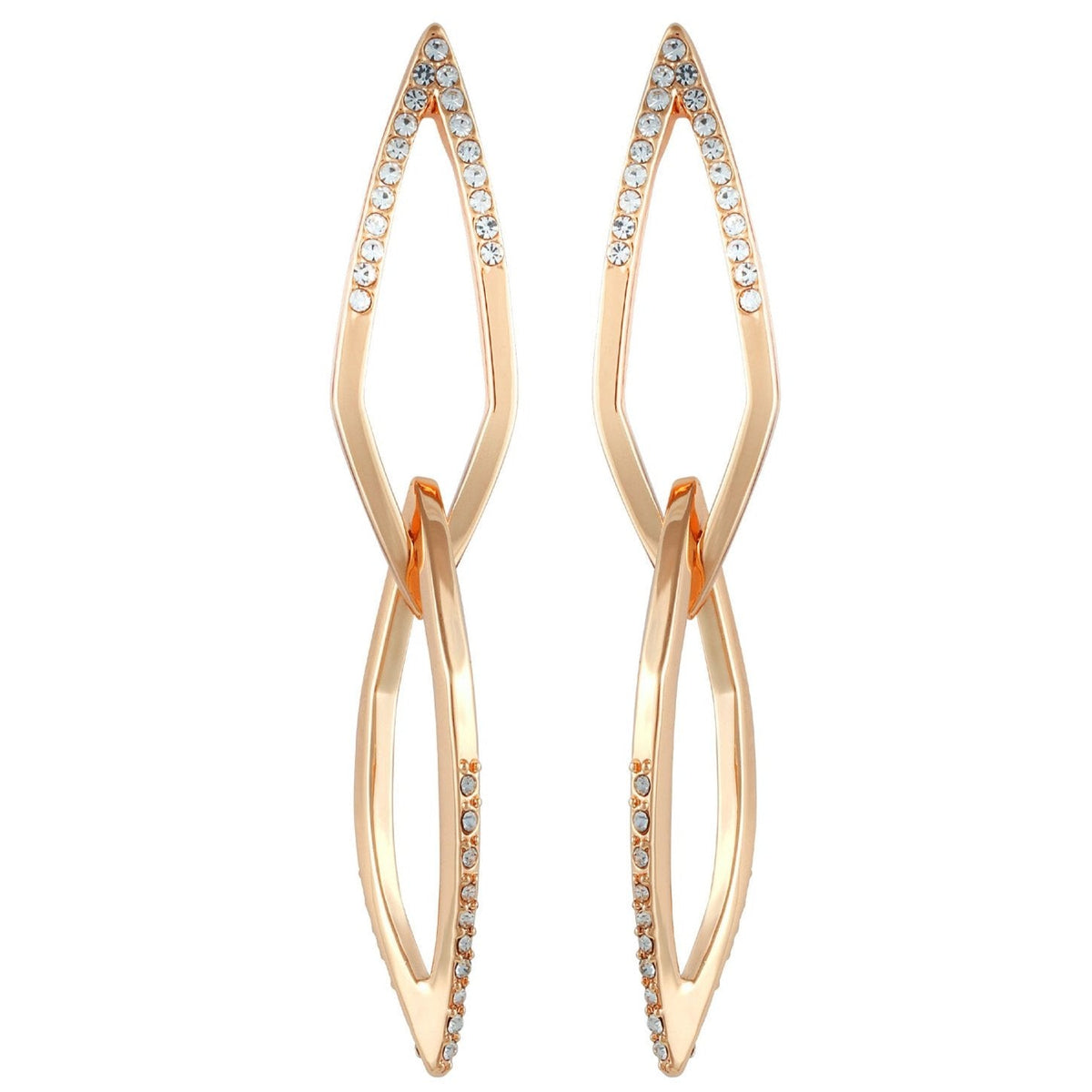 14K Goldtone Crystal Stone Link Drop Earring - Vince Camuto