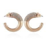 Goldtone Pave Crystal Stone Open Hoop Earrings - Vince Camuto