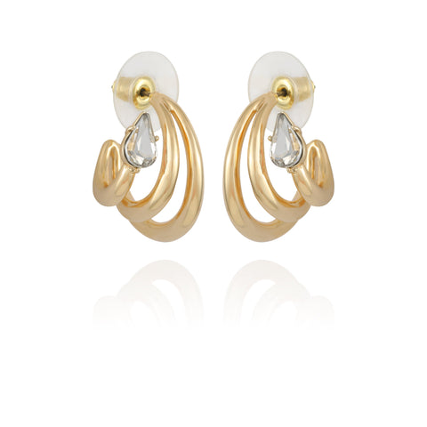 Goldtone Crystal Stone Small Hoop Earring - Vince Camuto