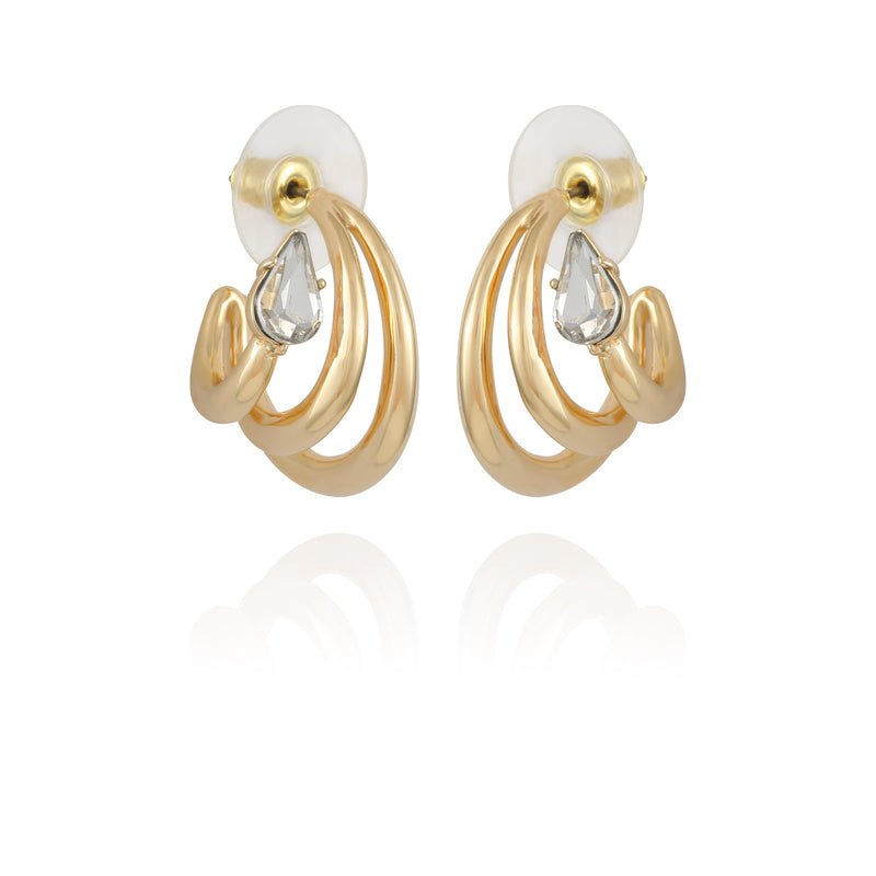 Goldtone Crystal Stone Small Hoop Earring - Vince Camuto