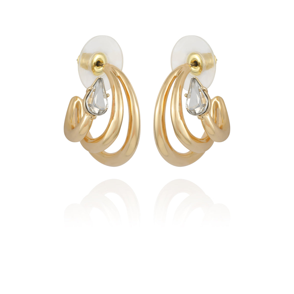 Goldtone Crystal Stone Small Hoop Earring - Vince Camuto