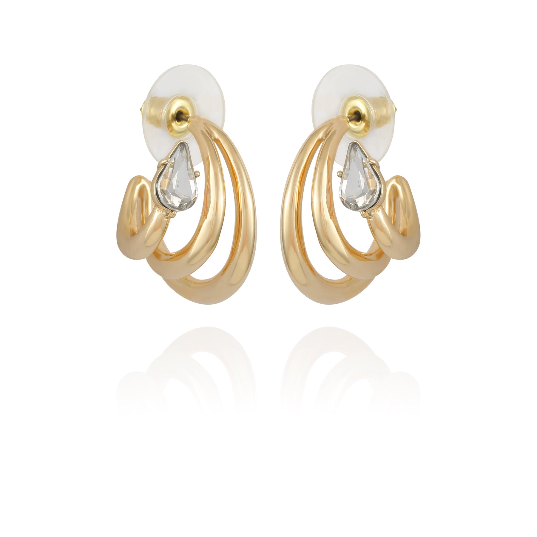 Goldtone Crystal Stone Small Hoop Earring - Vince Camuto