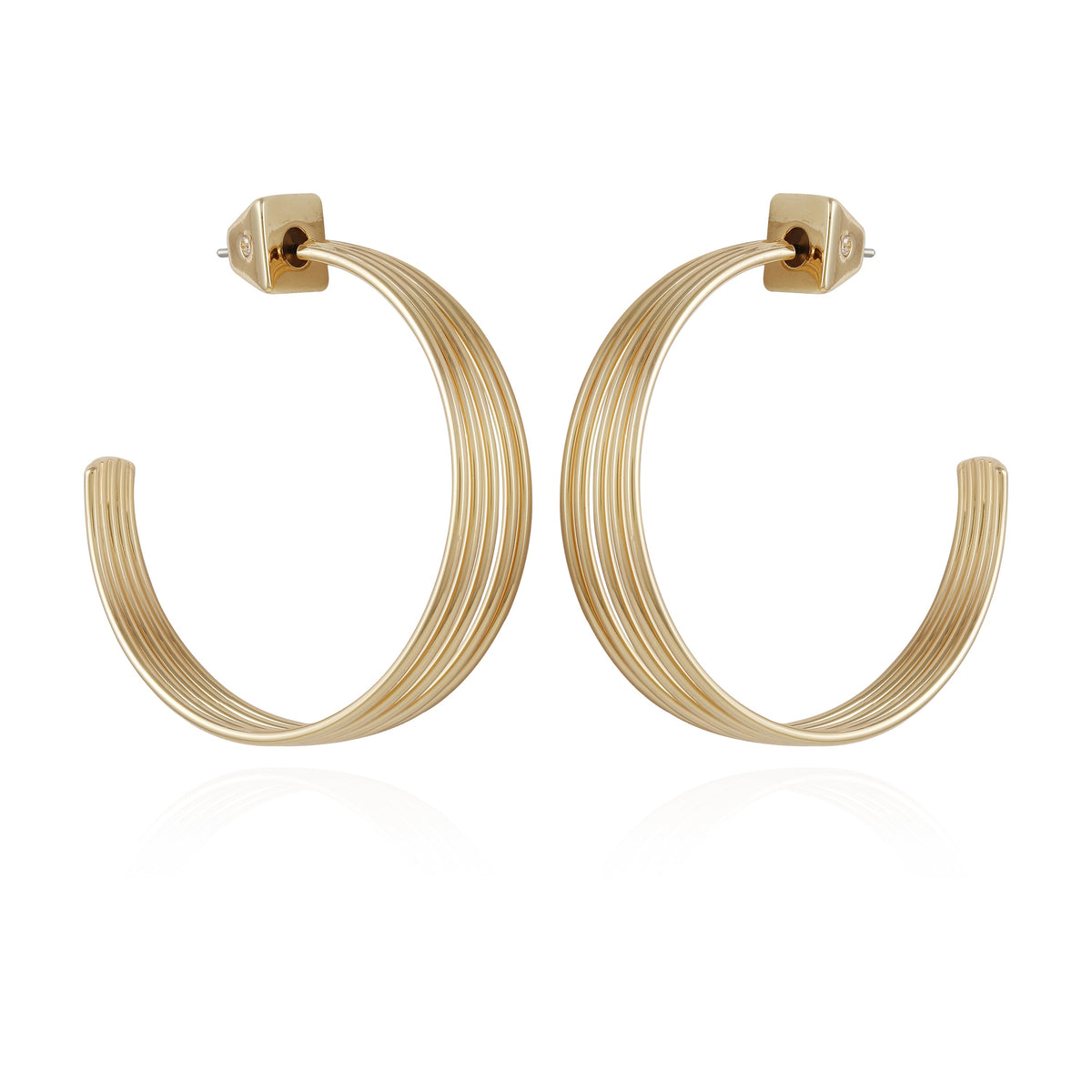 Goldtone Open Stacked Hoop Earrings - Vince Camuto