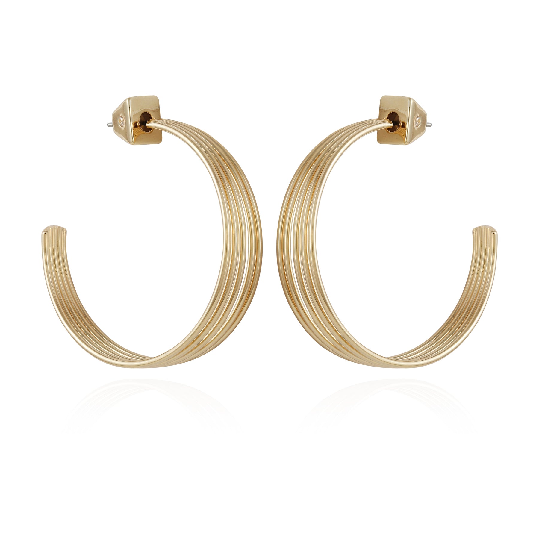 Goldtone Open Stacked Hoop Earrings - Vince Camuto