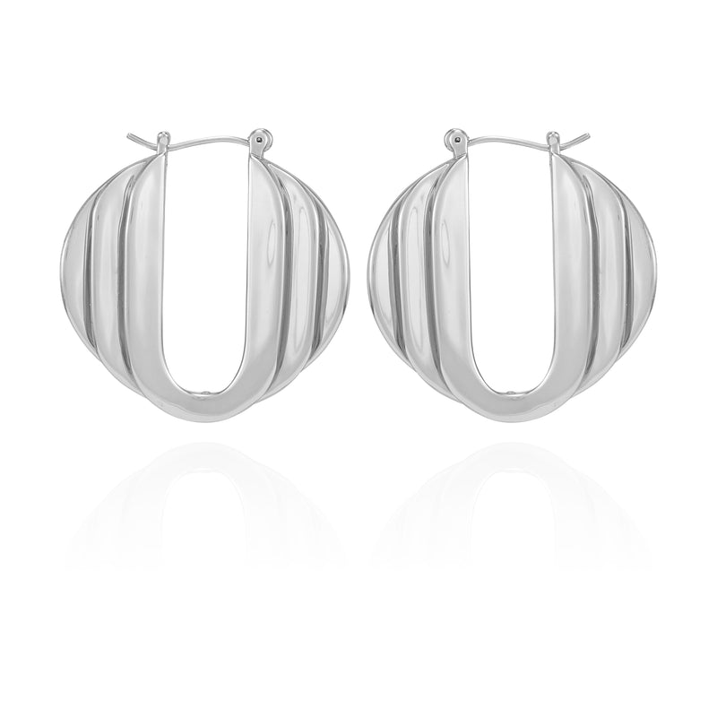 Stacked Link Hoop Earrings