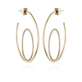 Goldtone Crystal Stone Orbital Hoop Earrings - Vince Camuto