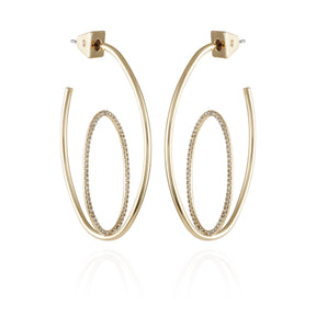 Goldtone Crystal Stone Orbital Hoop Earrings - Vince Camuto