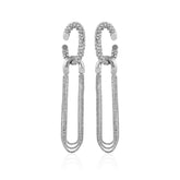 Silvertone Tassel Chain Huggie Hoop Drop Earrings - Vince Camuto