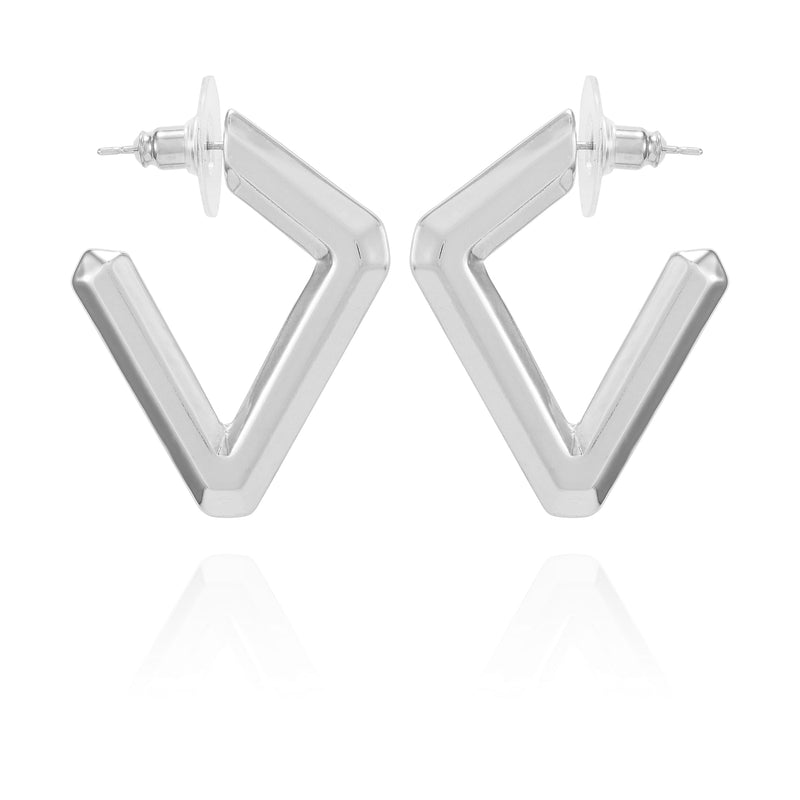 Diamond Shaped Hoop Earrings