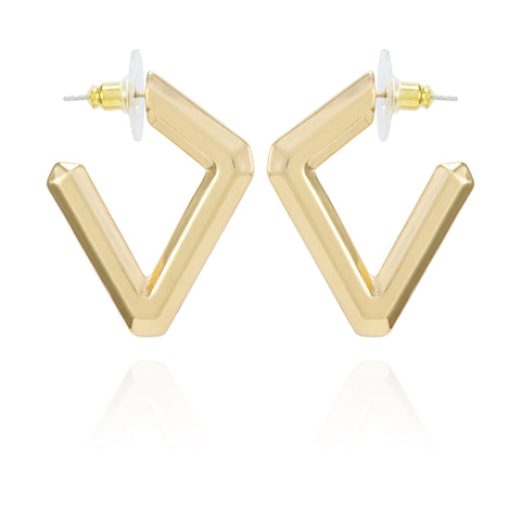 Diamond Shaped Hoop Earrings