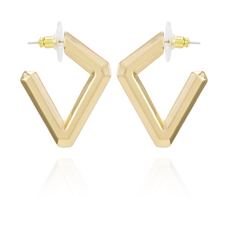Diamond Shaped Hoop Earrings