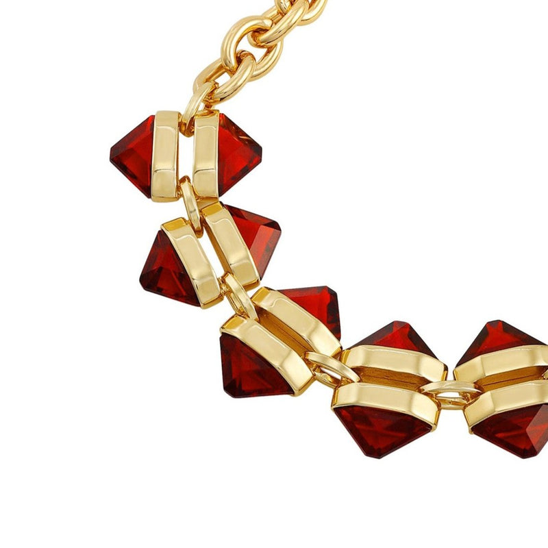 Goldtone Red Stone Cable Chain Bracelet - Vince Camuto