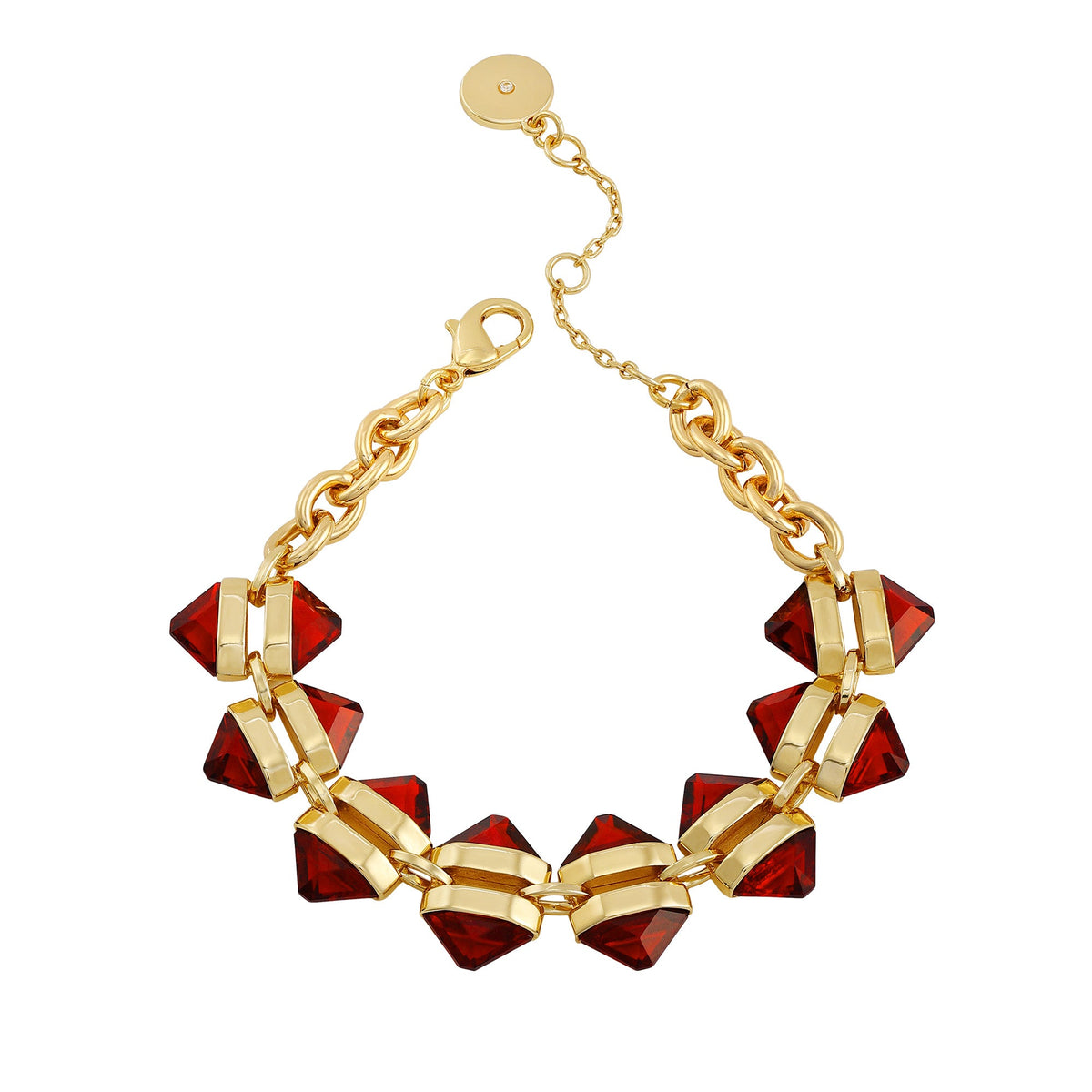 Goldtone Red Stone Cable Chain Bracelet - Vince Camuto