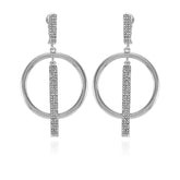 Silvertone Hoop Drop Clip On Earrings - Vince Camuto