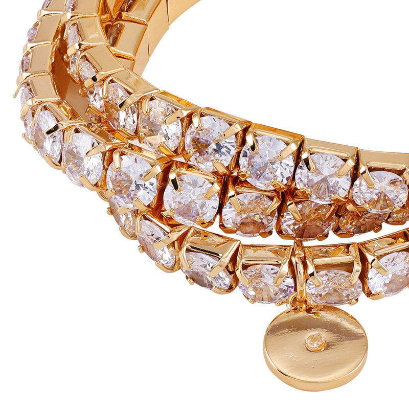 Goldtone 3 Piece Crystal Stone Stretch Bracelet Set - Vince Camuto