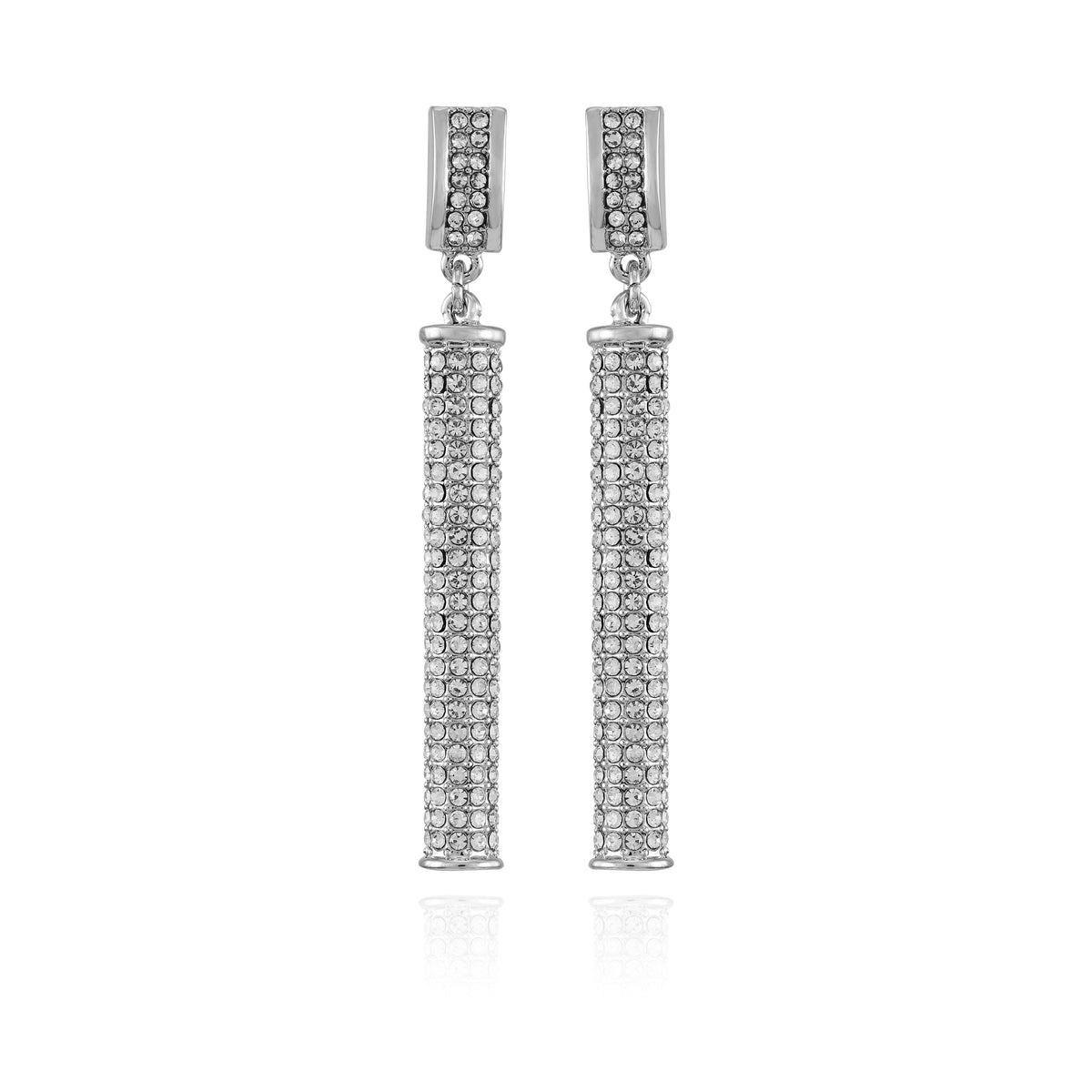 Silvertone Crystal Stone Drop Earrings - Vince Camuto