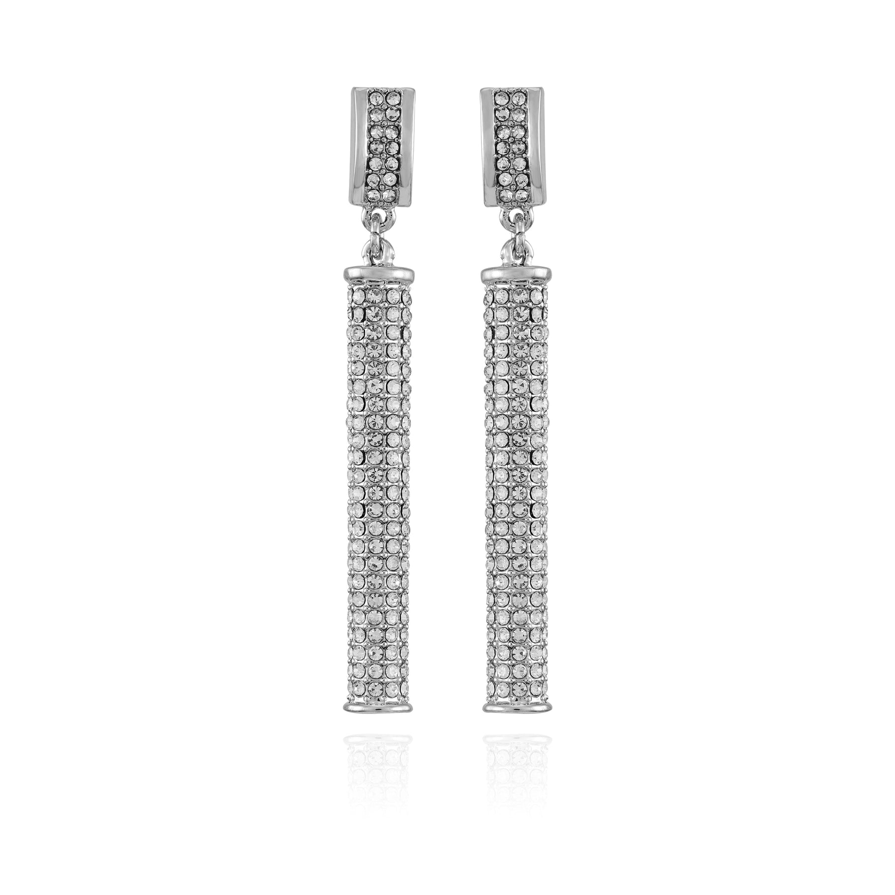 Silvertone Crystal Stone Drop Earrings - Vince Camuto