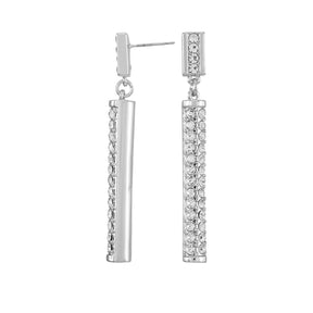 Silvertone Crystal Stone Drop Earrings - Vince Camuto