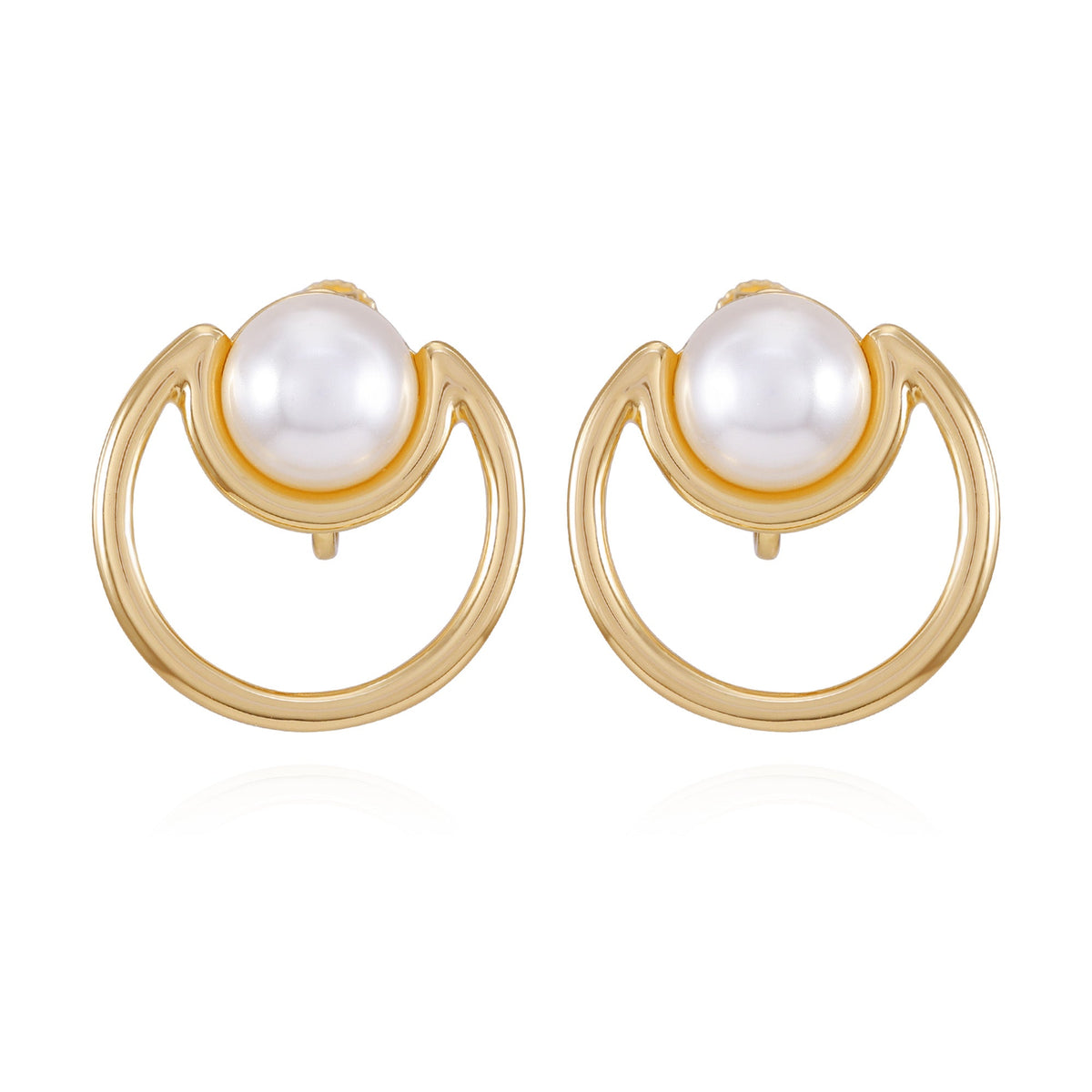 Goldtone Pearl Clip On Earrings - Vince Camuto