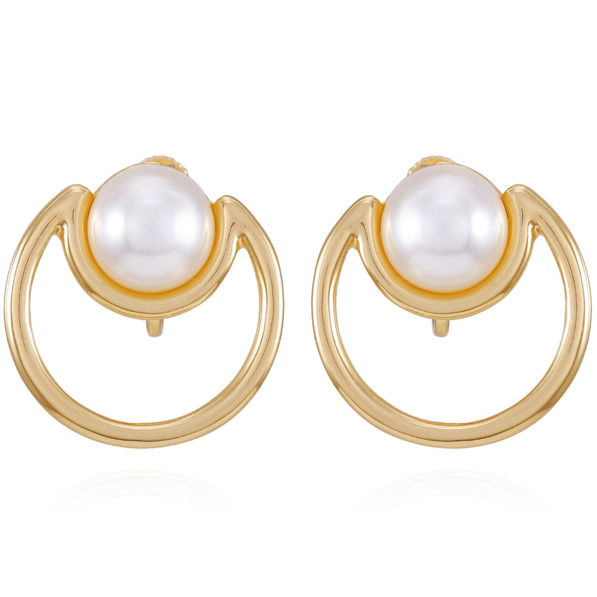 Goldtone Pearl Clip On Earrings - Vince Camuto