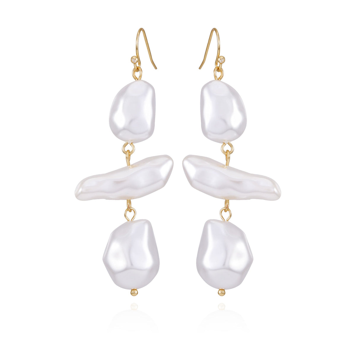 Goldtone Pearl Linear Drop Earrings - Vince Camuto