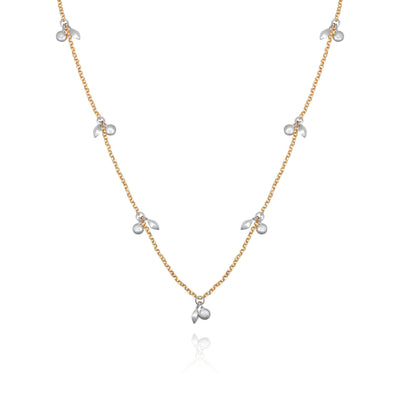 Two Tone Gilded Leaf Long Necklace - Vince Camuto