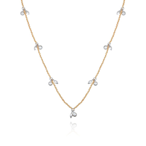 Two Tone Gilded Leaf Long Necklace - Vince Camuto
