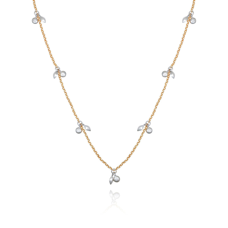 Two Tone Gilded Leaf Long Necklace - Vince Camuto