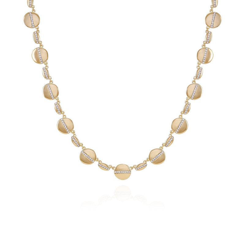 Goldtone Pave Multi-Coin Statement Necklace
